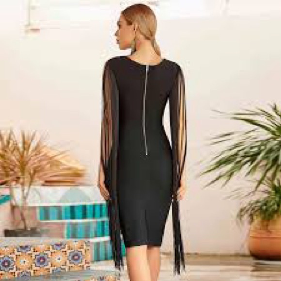 Lavish Alice Black Fringe Mini Dress - Picture 5 of 9